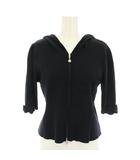 ルネ Rene ジップアップパーカー ニットパーカー 五分袖 カメリアファスナー リボン 36 紺 ネイビー 6322620 /YT