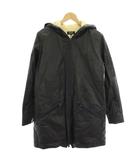 アーペーセー A.P.C. 中綿コート 上着 XS 黒 ブラック アイボリー フード付き 裏地ボア ロング ジップアップ /HN