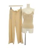 HOME ルームウェア 部屋着 キャミソール レースフリースハイウエストパンツ フリース F ベージュ  SHCT235042 SHCP235043 /HN