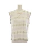 イザベル マラン エトワール ISABEL MARANT ETOILE タイダイタンクトッププルオーバー カットソー クルーネック ノースリーブ ロゴ刺繍 S 白 ホワイト ペールパープル 78-03-03-03008 /YT