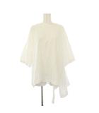 ワイズ Y's ヨウジヤマモト COMPOSITION:SEE ATTACHED LABEL Tシャツ 五分袖 クルーネック ストレッチ 無地 アシンメトリー ワンカラー 2 白 ホワイト /BB