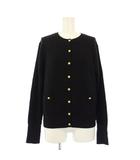 イエナ IENA ニットカーディガン 長袖 クルーネック ショート丈 ウール F 黒 ブラック /BB