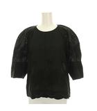 イエナ IENA chere エンブロイダリーブラウス カットソー 七分袖 黒 22051900240010 /YM