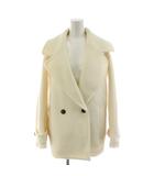 ナチュラルビューティーベーシック NATURAL BEAUTY BASIC 23AW  ピーコート Pコート ミドル丈 ウール アウター S 白 ホワイト /AN42