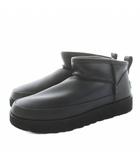 アグ UGG クラシック ウルトラ ミニ ムートンブーツ ショートブーツ レザー US8 25cm 黒 ブラック 1121618 /KU
