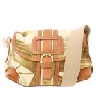 レオナール LEONARD ショルダーバッグ キャンバス レザー 切替 ベージュ 茶 ブラウン /BB