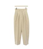  ローレン Louren 2タックパンツ スラックス ジップフライ ワンカラー 無地 M ライトベージュ lo231-25 /BB