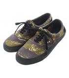 スニーカー L 27cm 27.5cm 緑 茶色 ブラウン 紫 迷彩柄 ローカット /RI ■OS