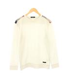 ショルダーチェックニットソー Tシャツ カットソー 長袖 M 白 S1P32-231-02 /KH