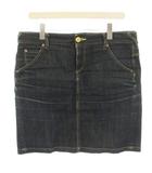 デニムスカート タイトスカート 46L 紺 ネイビー ミニ USED加工 /HN