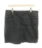 PINK デニムスカート ミニ 48L 紺 ネイビー USED加工 左サイドジップ /HN