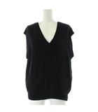 マーガレットハウエル MARGARET HOWELL ニット セーター ウール 2 黒 Vネック ノースリーブ ポケット付き /NS