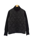 ダウンジャケット リブニット切替 スタンドカラー S 黒 /KH