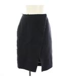 メゾンマルジェラ 4 Maison Margiela 4 マルタンマルジェラ 18AW インサイドアウトラップスカート 巻きスカート ひざ丈 フレア 絹 シルク混 40 紺 ネイビー S51MA0329 /YT