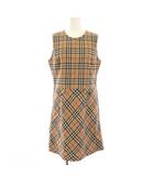 ノースリーブワンピース ひざ丈 ノバチェック 160A ベージュ /KH