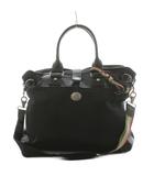 オロビアンコ OROBIANCO ハンドバッグ ショルダーバッグ 2way 千鳥格子 ナイロン レザー 黒 ブラック /AN65