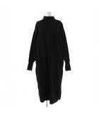 グリーンレーベルリラクシング ユナイテッドアローズ green label relaxing ワンピース ニット ロング 長袖 SH ブラック /ES