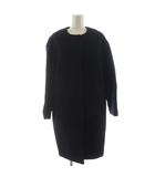 イエナ IENA コート ウール 34 黒 無地 ノーカラー 長袖 /NS