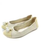 ルイヴィトン LOUIS VUITTON LVキューブリボン バレエシューズ パンプス 36 白 /KH