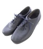 キャンバー CAMBER レースアップシューズ チャンキーヒール レザー バイカラー 38 紺 ネイビー 水色 ライトブルー /BB