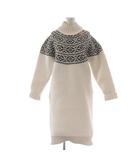 ダブルスタンダードクロージング ダブスタ DOUBLE STANDARD CLOTHING ワンピース ニット F 白 ホワイト  ロング フェアアイル柄 ノルディック柄 タートルネック 長袖 /AU