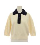 マルティニーク martinique ニット ポロシャツ アイボリー 白 紺 七分袖 A0306KSW676 /YM