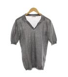 ジルサンダー JIL SANDER ニット カットソー カシミヤ混 半袖 薄手 38 グレー /HN