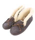 アグ オーストラリア UGG australia ALENA アレーナ モカシン ムートンブーツ ショートブーツ フラット スエード リボン US6 23cm チャコールグレー 1112278 /BB