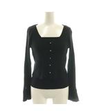 ニットアンサンブル Vネック キャミソール ハートボタン M 黒 ブラック /CX ■OS