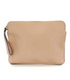 ヴァレクストラ Valextra クラッチバッグ セカンドバッグ レザー ワンカラー 無地 ピンクベージュ /BB