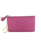アニヤハインドマーチ ANYA HINDMARCH カードケース パンチング スマイリーフェイス ピンク /MI