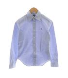 ラルフローレン RALPH LAUREN シャツ ブラウス 長袖 ロゴ 刺繍 4 水色 ライトブルー /AN24