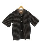 モンキータイム MONKEY TIME アローズ シャツ S 黒 ストライプ柄 半袖 オープンカラー /JP