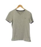 カットソー 2 グレー Vネック 半袖 ロゴ刺繍 /JP