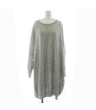 ミズイロインド mizuiro ind ニットワンピース ひざ丈 長袖 ウール グレー /KU