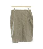 マックスマーラ MAX MARA スカート シルク 38 グレー ひざ丈 スラッシュポケット 無地 /JP