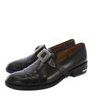 トーガ プルラ TOGA PULLA ブラックレザーバックルローファー 38 黒 /KH