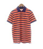 ポロゴルフ ラルフローレン POLO GOLF RALPH LAUREN ポロシャツ カットソー 鹿の子 半袖 ボーダー柄 刺繍 M オレンジ 紫 パープル 781637955002 /KU
