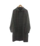 LOYD/S ST バルカラーコート ステンカラーコート ロング丈 チェック柄 アウター 50 茶 ブラウン 水色 ライトブルー /AN35
