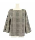 ドゥクラッセ DoCLASSE カットソー ボートネック 長袖 グレンチェック 11 グレー 19279-904 /YT