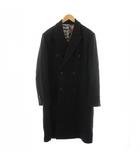 チェスターコート ロング丈 ダブルブレスト ウール アウター L 黒 ブラック 06183AC04 /AN20