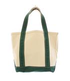 エルエルビーン L.L.BEAN トートバッグ ハンドバッグ キャンバス バイカラー アイボリー 緑 グリーン /BB