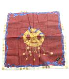 セリーヌ CELINE ハンカチ コットン 総柄 マルチカラー 赤 レッド 黒 ブラック /SS ■OS ■OH