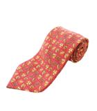 エルメス HERMES ネクタイ レギュラータイ シルク 総柄 赤 レッド /BB ■OH