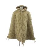 ミリタリーダウンケープ ポンチョ キルティング フード アウター F ベージュ /AN11