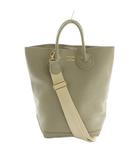 ヤングアンドオルセン YOUNG & OLSEN 2WAY ショルダーバッグ トートバッグ レザー グレージュ /MI