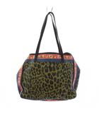 エトロ ETRO トートバッグ ハンドバッグ ヒョウ柄 レザー カーキ /KH