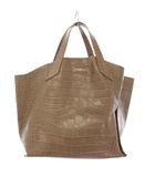 フルラ FURLA トートバッグ ハンドバッグ レザー ワンカラー ロゴ 型押し グレージュ /BB