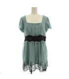 アクシーズファム axes femme 10周年記念 半袖 ミニワンピース 花柄 リボン ワンピース M 水色 ライトブルー /☆G