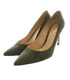 ジャンヴィトロッシ Gianvito Rossi パンプス スエード 37.5 カーキ /SS ■OS